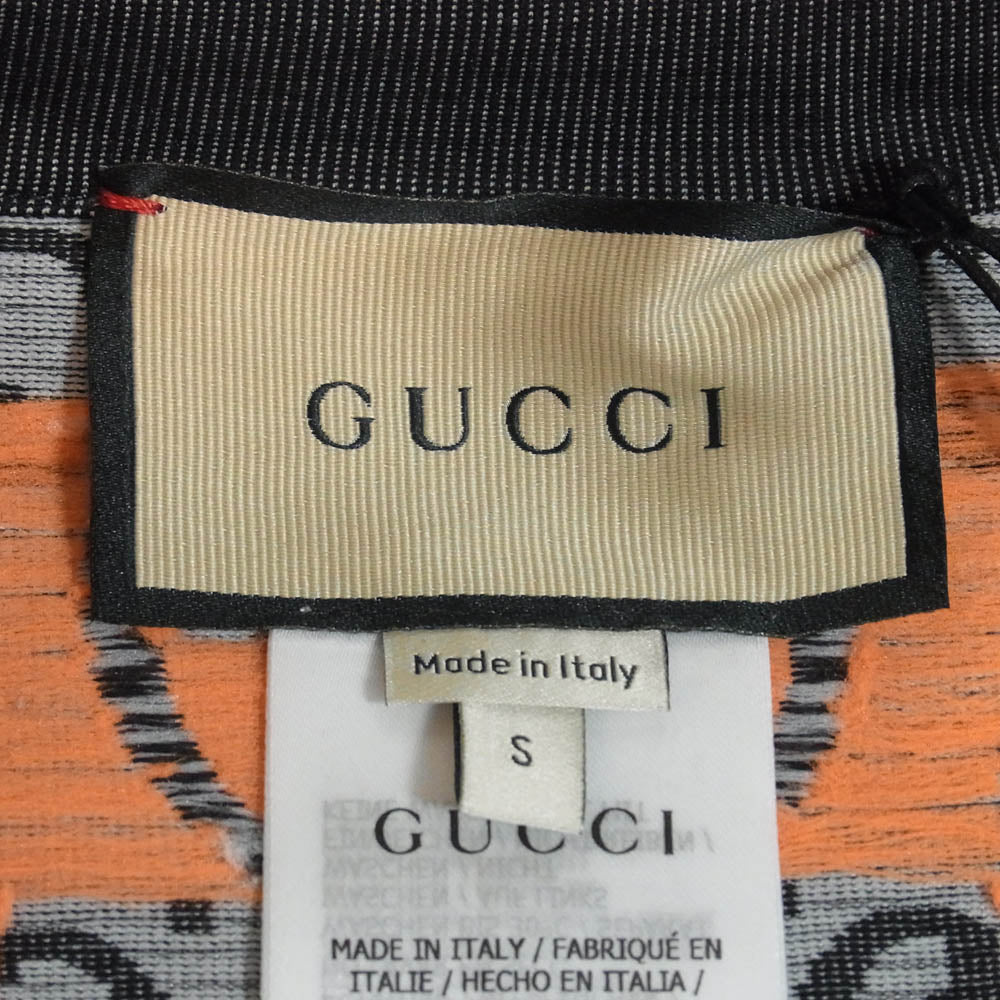 GUCCI グッチ 689201 XJEFU1117 GGジャージージャカード クロップドトップ ハーフジップ カットソー ブラック系 S【極上美品】【中古】 GUCCI グッチ 689201 XJEFU1117 GGジャージージャカード クロップド