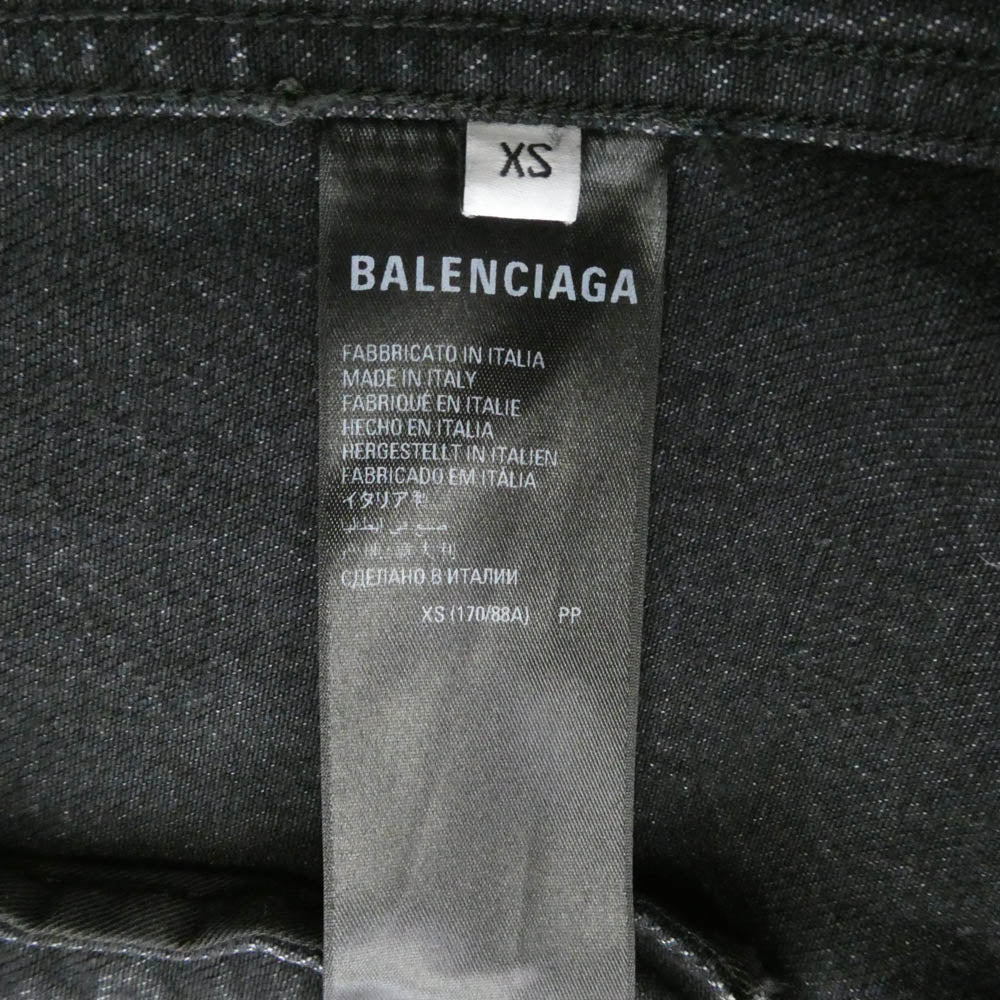 BALENCIAGA バレンシアガ 719322 TNW63 BB Monogram Large fit Jacket ロゴプリント デニムジャケット グレー系 XS【中古】