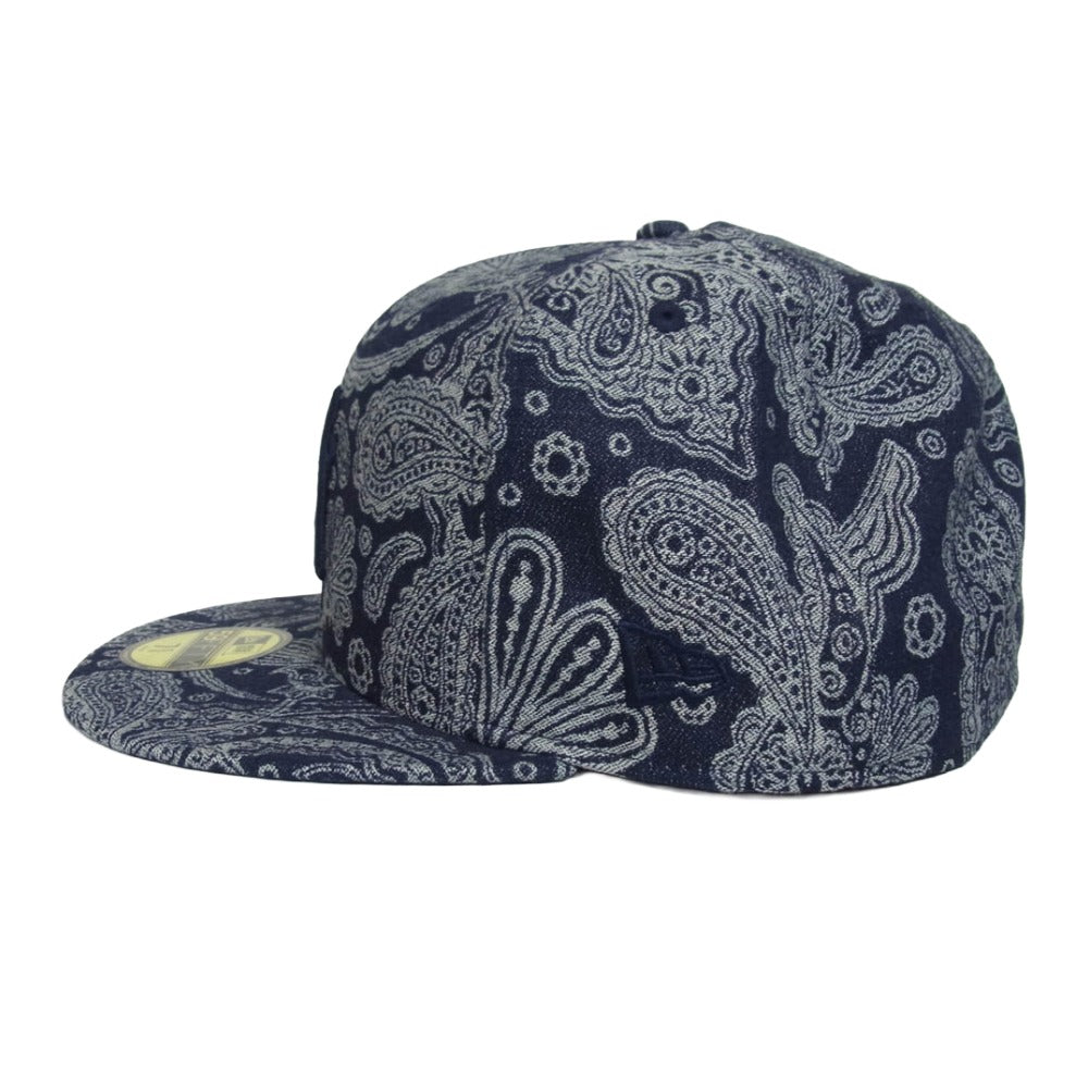 NEW ERA ニューエラ 59FIFTY NYY PAISLEY New York Yankees デニムペイズリー ニューヨーク ヤンキース フィフティー キャップ ネイビー系 7 5/8【中古】