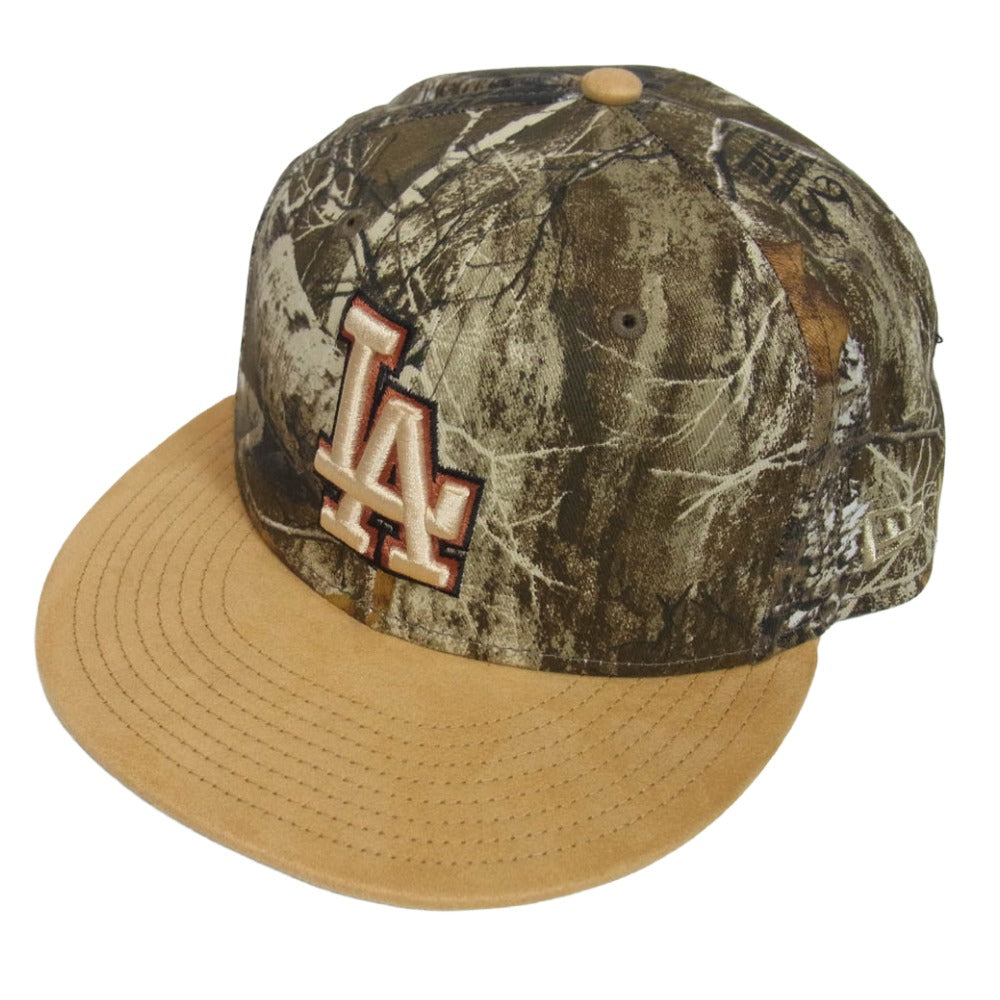 NEW ERA ニューエラ 59FIFTY Real Tree Camo Los Angeles Dodgers ロサンゼルス ドジャース リアルツリー カモ フィフティー キャップ ベージュ系 7 3/4【美品】【中古】