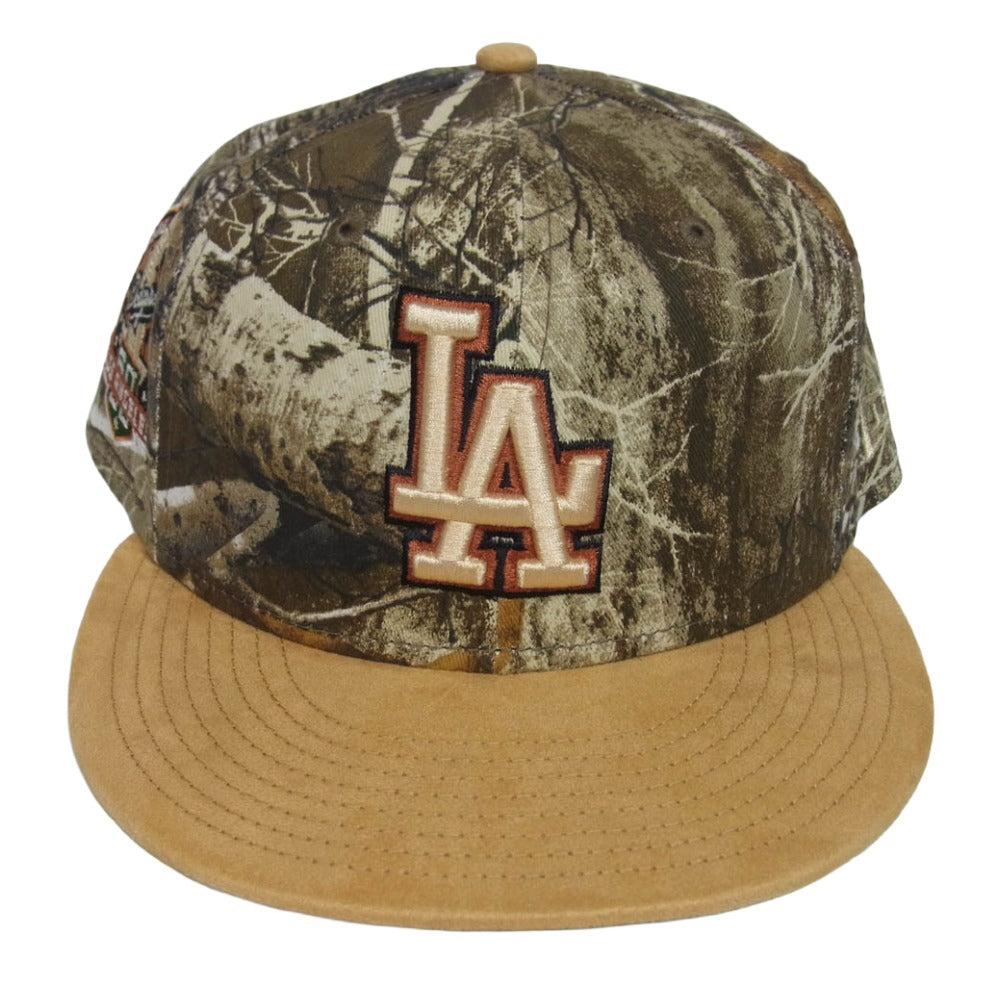 NEW ERA ニューエラ 59FIFTY Real Tree Camo Los Angeles Dodgers ロサンゼルス ドジャース リアルツリー カモ フィフティー キャップ ベージュ系 7 3/4【美品】【中古】
