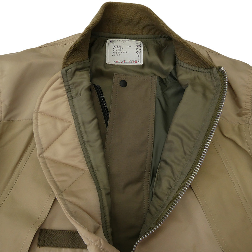 Sacai サカイ 22-02707M Nylon Twill Mix Blouson ナイロン ツイル ミックス ブルゾン ベージュ系 1【中古】