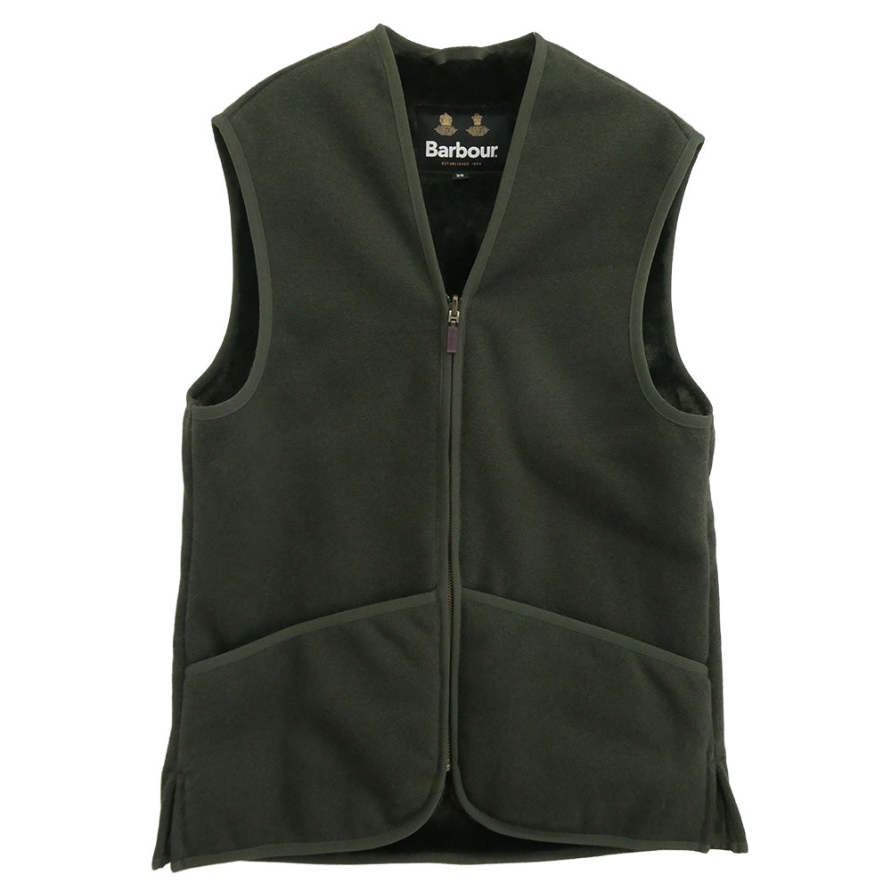 Barbour バブアー 24AW 242MLI0004 フロントジップ クラシックフィット リバーシブル ファー ライナー ベスト グリーン系 38【中古】