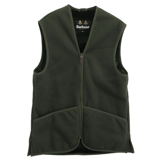 Barbour バブアー 24AW 242MLI0004 フロントジップ クラシックフィット リバーシブル ファー ライナー ベスト グリーン系 38【中古】