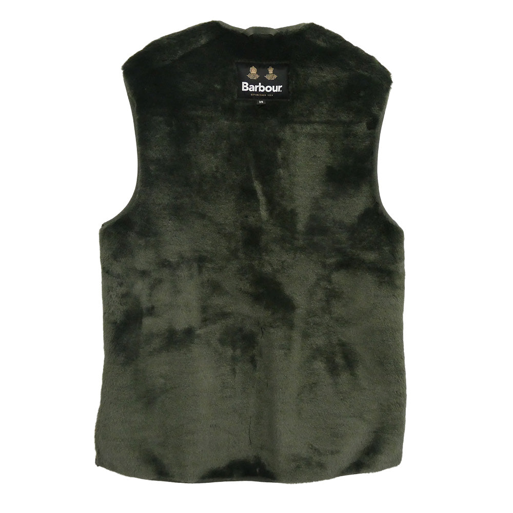 Barbour バブアー 24AW 242MLI0004 フロントジップ クラシックフィット リバーシブル ファー ライナー ベスト グリーン系 38【中古】
