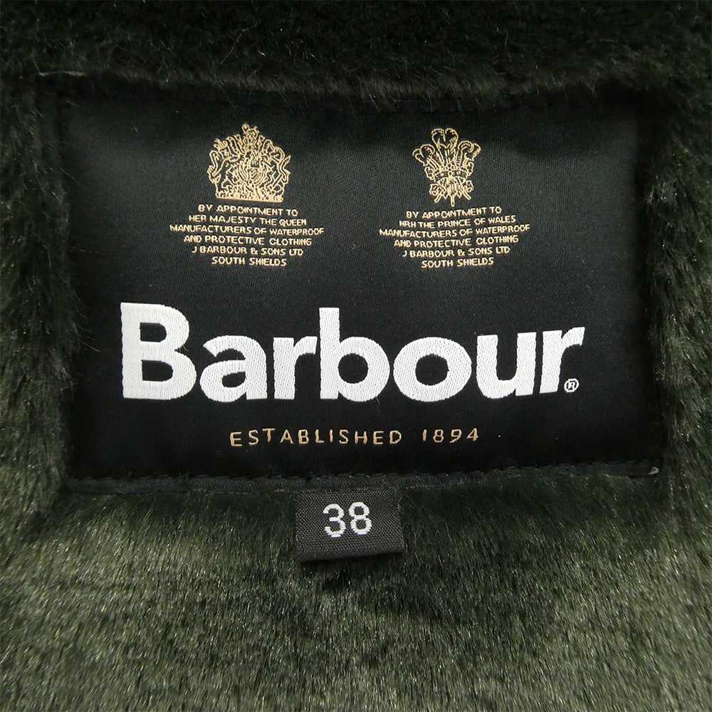 Barbour バブアー 24AW 242MLI0004 フロントジップ クラシックフィット リバーシブル ファー ライナー ベスト グリーン系 38【中古】