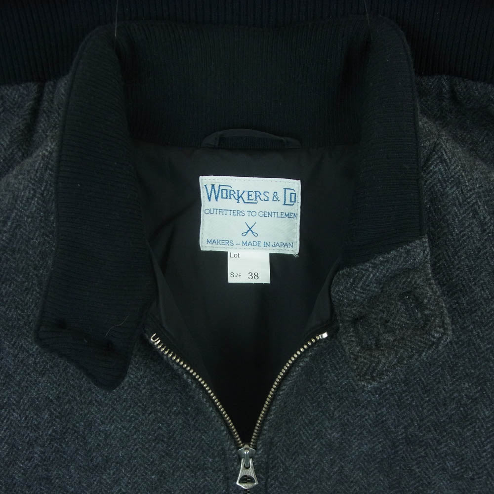 ワーカーズ Harrington Jacket ツイード ハリントン ジャケット グレー系 38【中古】