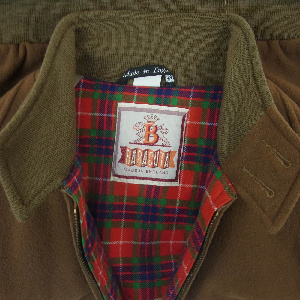 BARACUTA バラクータ 80s 英国製 カシミヤ混紡 G9 ハリントン ジャケット OPTIジップ カーキ系 ブラウン系 38 96cm【中古】
