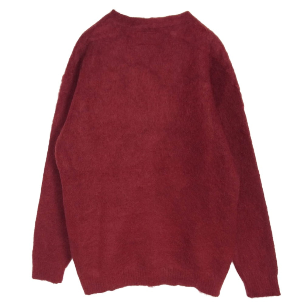 WACKO MARIA ワコマリア 18AW 18FW-WMK-KN19 MOHAIR CARDIGAN モヘア Vネック カーディガン エンジ系 M【中古】