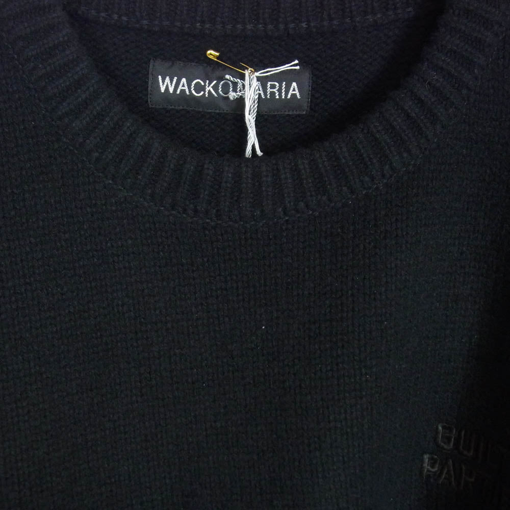 WACKO MARIA ワコマリア 24AW 24FW-WMK-KN07 CLASSIC KNIT SWEATER TYPE-2 クラシック ニット クルーネック セーター ブラック系 M【美品】【中古】