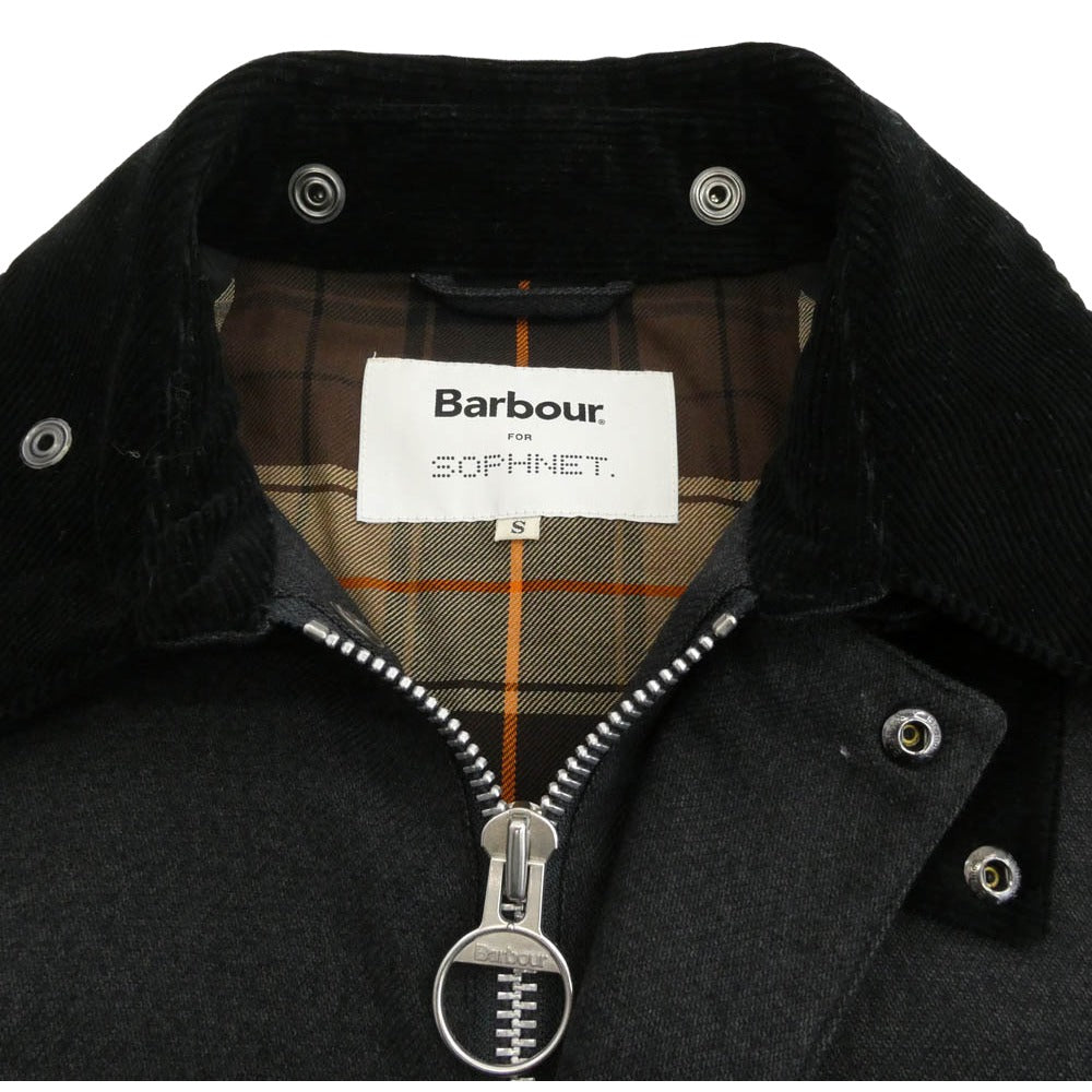 SOPHNET. ソフネット 20AW SOPH-202020 Barbour バブアー NEW BURGHLEY JACKET SOLOTEX ソロテックス ニューバーレー ジャケット コート グレー系 S【中古】