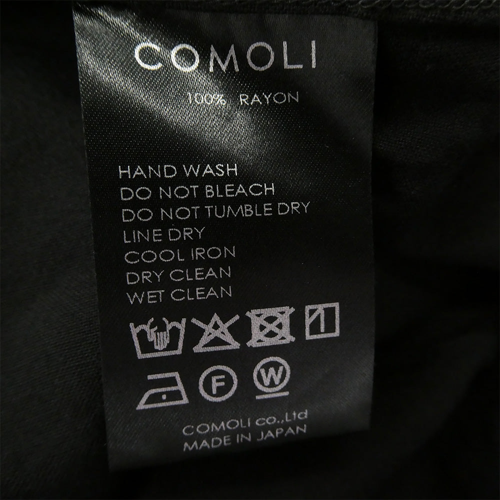 COMOLI コモリ 25SS B01-02003 レーヨンウエスタンシャツ ブラック系 3【中古】