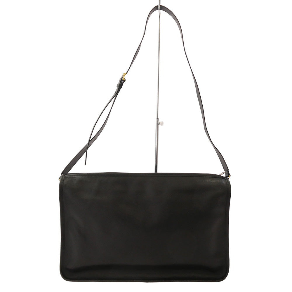 フォルメ and father別注 Mega Banks メガ バンクス レザー ショルダーバッグ ブラック系【美品】【中古】