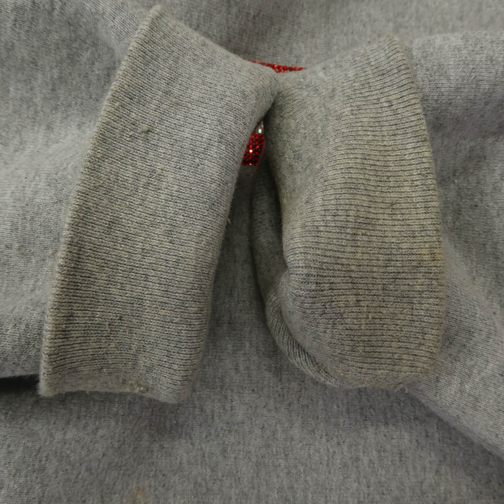 Supreme シュプリーム 19SS Swarovski Box Logo Hooded Sweeatshirt スワロフスキー ボックス ロゴ フーデッド スウェットシャツ パーカー グレー系 M【中古】