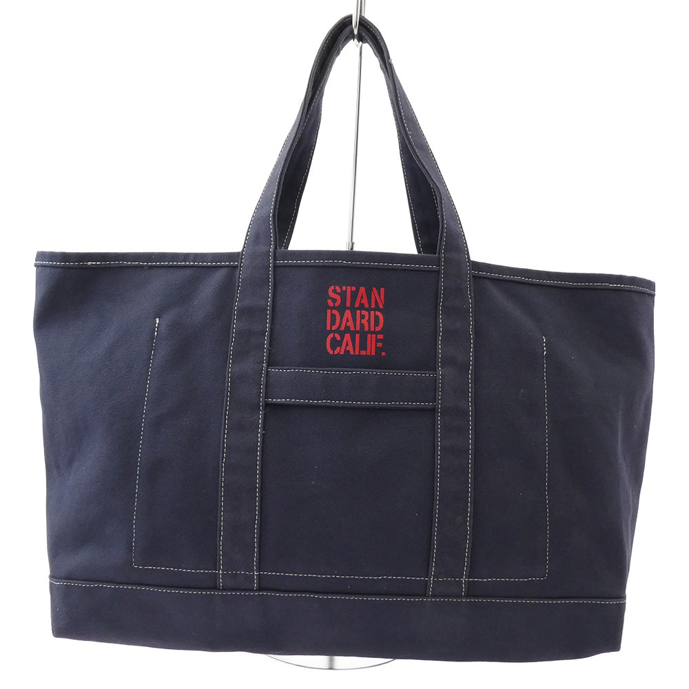 STANDARD CALIFORNIA スタンダードカリフォルニア コットン キャンバス トートバッグ ネイビー系【中古】