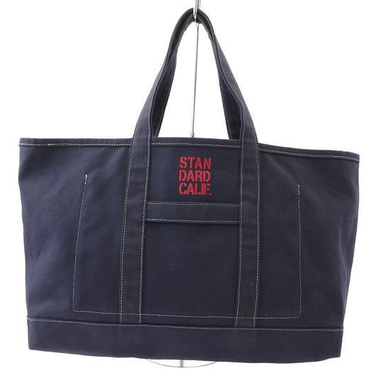 STANDARD CALIFORNIA スタンダードカリフォルニア コットン キャンバス トートバッグ ネイビー系【中古】