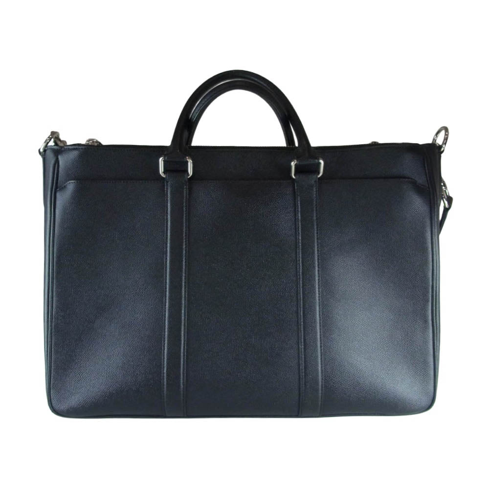 COACH コーチ F59141 2WAY クロスグレイン レザー ビジネスバッグ ショルダー バッグ ブラック系【中古】