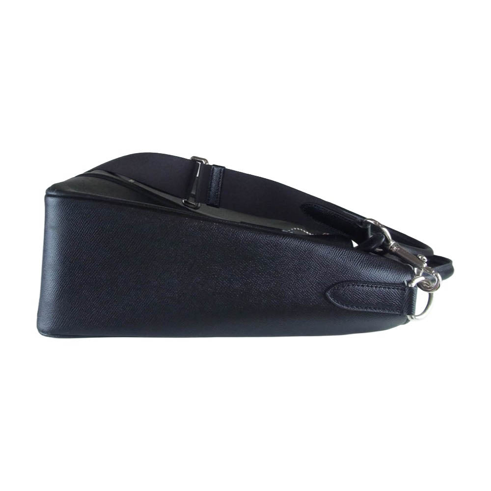 COACH コーチ F59141 2WAY クロスグレイン レザー ビジネスバッグ ショルダー バッグ ブラック系【中古】