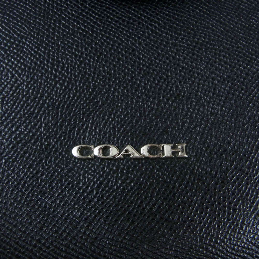 COACH コーチ F59141 2WAY クロスグレイン レザー ビジネスバッグ ショルダー バッグ ブラック系【中古】