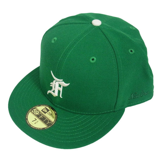 FEAR OF GOD フィアオブゴッド ESSENTIALS エッセンシャルズ NEW ERA ニューエラ 59FIFTY FITTED CAP ベースボール キャップ 帽子 グリーン系 7 5/8【極上美品】【中古】