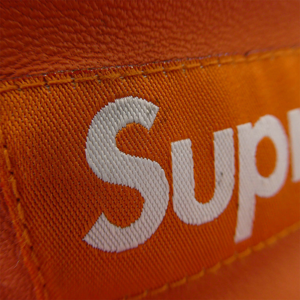 Supreme シュプリーム 16AW Leather Camp Cap ボックスロゴ レザー キャンプ キャップ 帽子 オレンジ系【中古】