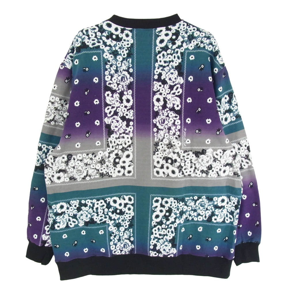 Needles ニードルス 22AW N34-NNCS01 NOMA ノマ Crewneck Sweat Shirt Cotton Jersey 総柄 クルーネック コットン スウェット パープル系 L【中古】