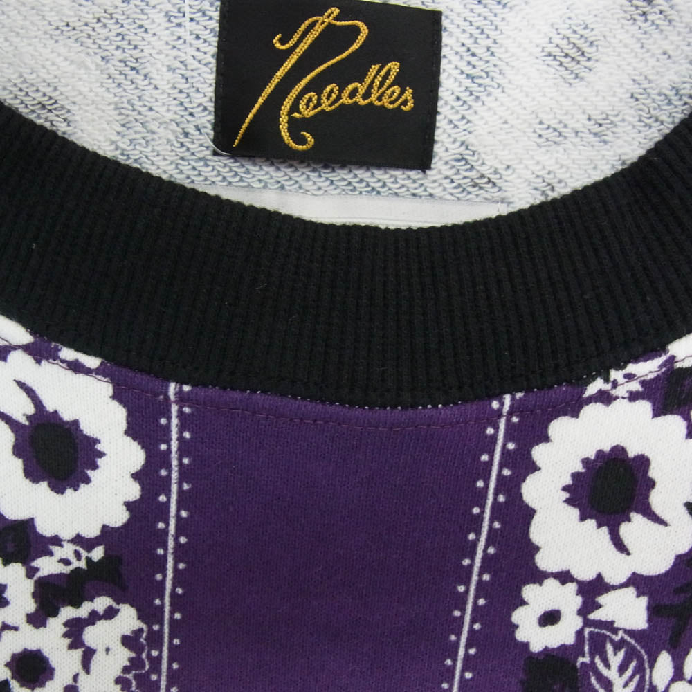 Needles ニードルス 22AW N34-NNCS01 NOMA ノマ Crewneck Sweat Shirt Cotton Jersey 総柄 クルーネック コットン スウェット パープル系 L【中古】