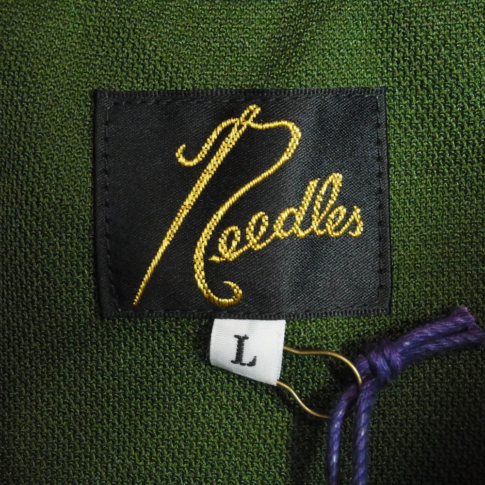 Needles ニードルス NS244 Track Jacket Poly Smooth パピヨン刺繍 トラックジャケット ジャージ グリーン系 L【美品】【中古】