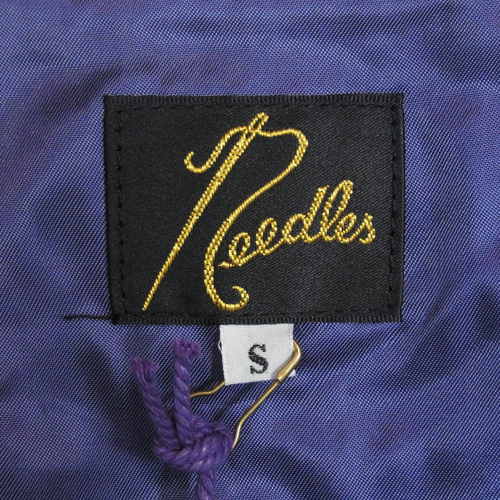 Needles ニードルス NS205 V Neck Shirt R PE W Botanical Jq ボタニカルジャカード Vネック シャツ カーディガン ライトブラウン系 S【中古】