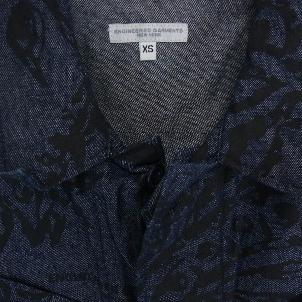 Engineered Garments エンジニアードガーメンツ Jungle Fatigue Jacket Flower Print フラワープリント ジャングルファティーグ デニムジャケット インディゴブルー系 XS【中古】