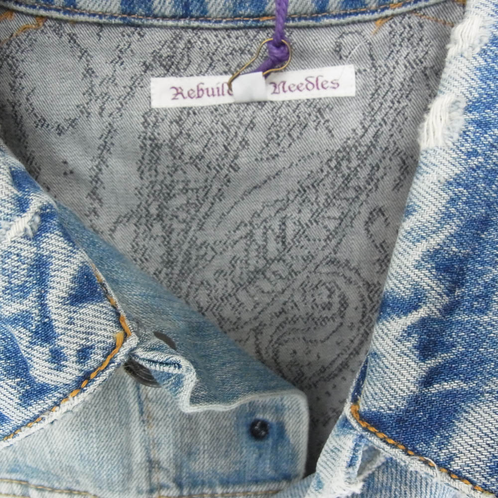 Needles ニードルス NS297 Rebuild by Jean Jacket Covered Jacket リビルドバイニードルズ 再構築 デニム カバーオール ジャケット インディゴブルー系 M【中古】