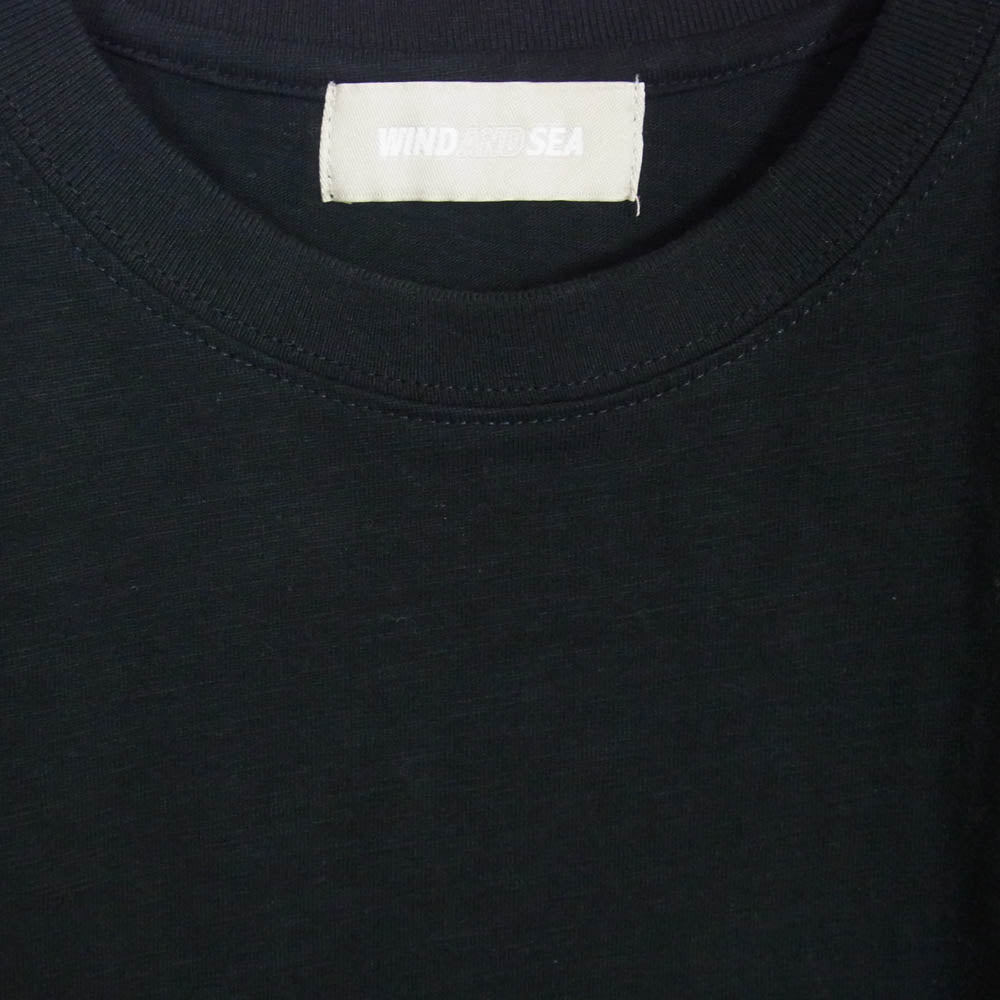 WIND AND SEA ウィンダンシー wds-o-ess-25-q4-cs-01 POCKET S/S TEE 刺繍 ポケット Tシャツ ブラック系 S【中古】