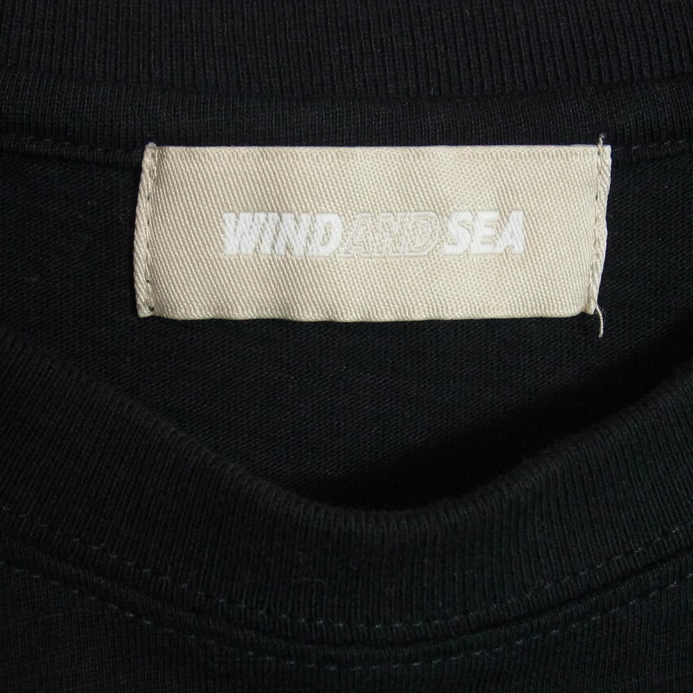 WIND AND SEA ウィンダンシー wds-o-ess-25-q4-cs-01 POCKET S/S TEE 刺繍 ポケット Tシャツ ブラック系 S【中古】