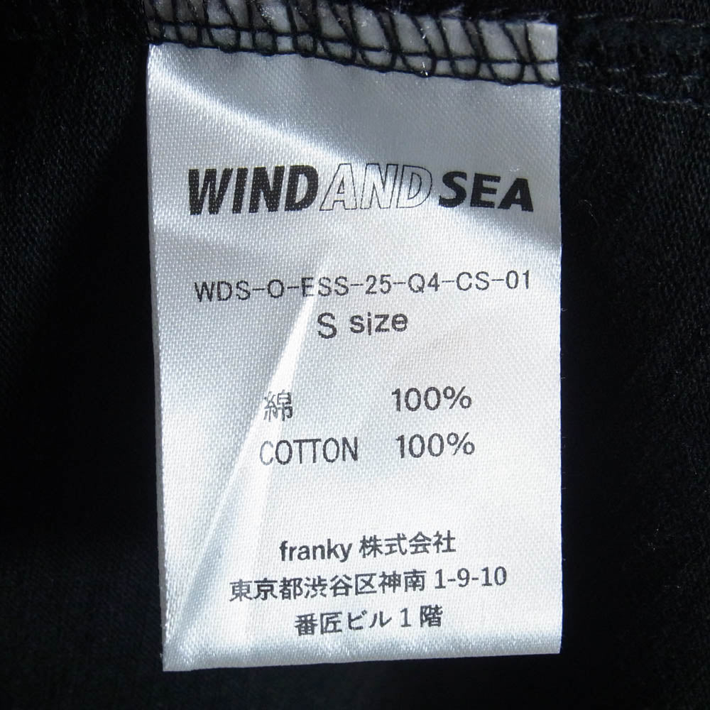 WIND AND SEA ウィンダンシー wds-o-ess-25-q4-cs-01 POCKET S/S TEE 刺繍 ポケット Tシャツ ブラック系 S【中古】