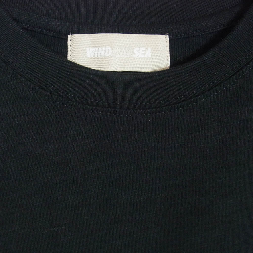 WIND AND SEA ウィンダンシー wds-o-ess-25-q4-cs-01 POCKET S/S TEE 刺繍 ポケット ブラック系 S【中古】