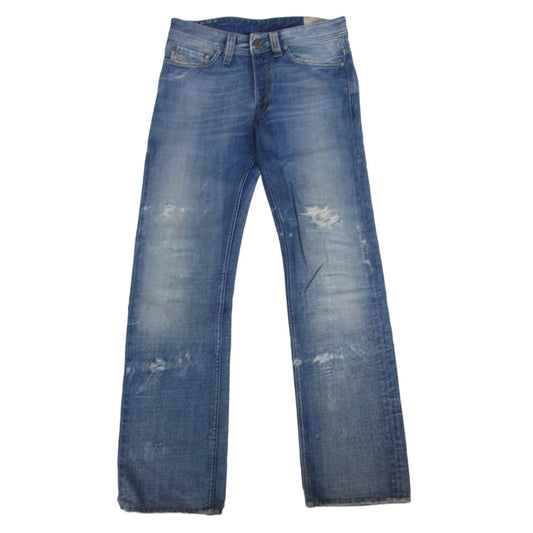 DIESEL ディーゼル VIKER バイカー ダメージ加工 ボタンフライ デニムパンツ ジーンズ インディゴブルー系 W27【中古】