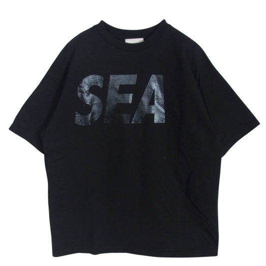 WIND AND SEA ウィンダンシー wds-o-sig7-25-q4-cs-01 ロゴ プリント 半袖 Tシャツ ブラック系 S【中古】
