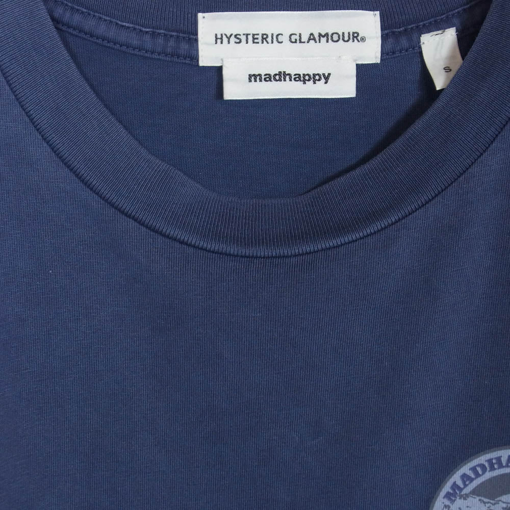 HYSTERIC GLAMOUR ヒステリックグラマー 25SS MADHAPPY SURFING ASSOCIATION マッドハッピー サーフィンガールプリント 半袖 Tシャツ ブルー系 S【中古】