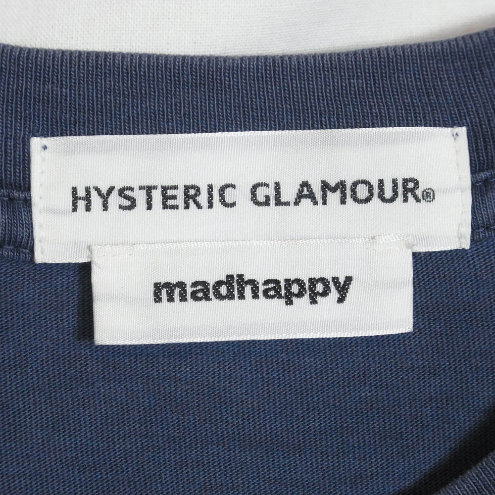 HYSTERIC GLAMOUR ヒステリックグラマー 25SS MADHAPPY SURFING ASSOCIATION マッドハッピー サーフィンガールプリント 半袖 Tシャツ ブルー系 S【中古】