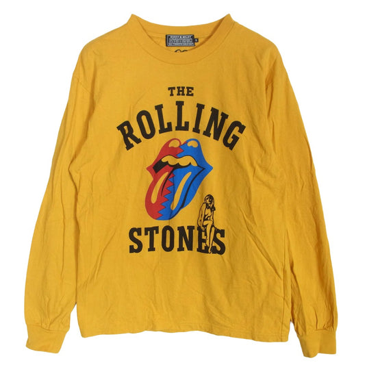 HYSTERIC GLAMOUR ヒステリックグラマー 24AW 02243CL13 THE ROLLING STONES/HYSTERIC&STEEL WHEELS ローリングストーンズ 長袖 Tシャツ イエロー系 S【中古】