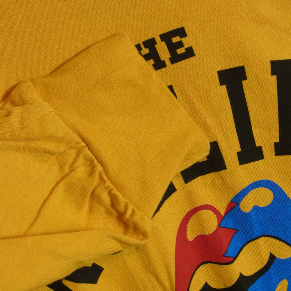HYSTERIC GLAMOUR ヒステリックグラマー 24AW 02243CL13 THE ROLLING STONES/HYSTERIC&STEEL WHEELS ローリングストーンズ 長袖 Tシャツ イエロー系 S【中古】