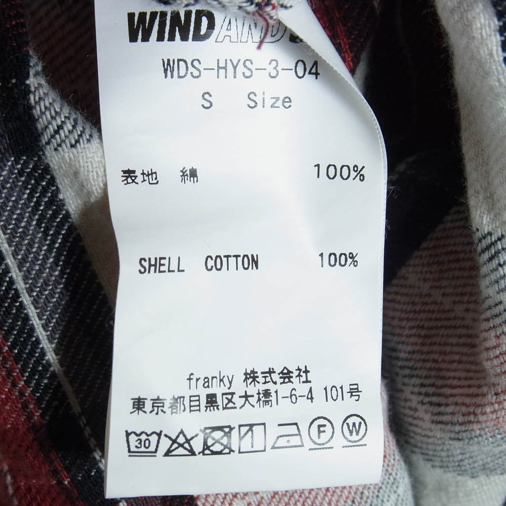 HYSTERIC GLAMOUR ヒステリックグラマー WDS-HYS-3-04 WIND AND SEA ウィンダンシー CHECK SHIRT オンブレチェック 長袖 シャツ レッド系 S【中古】
