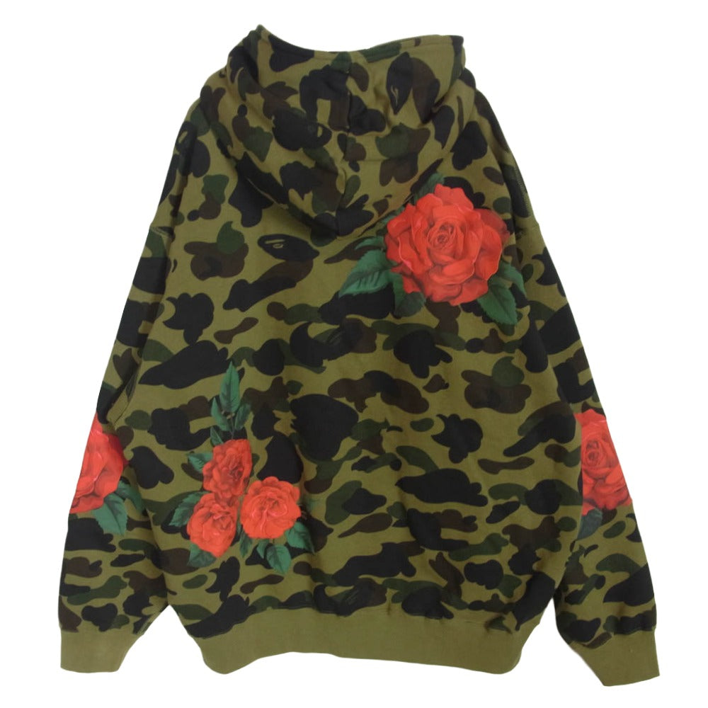 A BATHING APE アベイシングエイプ 001ZPK731903C × ANTI SOCIAL SOCIAL CLUB アンチソーシャルソーシャルクラブ BAPE X ASSC FULL ZIP HOODIE フルジップ スウェット パーカー カーキ系 M【中古】