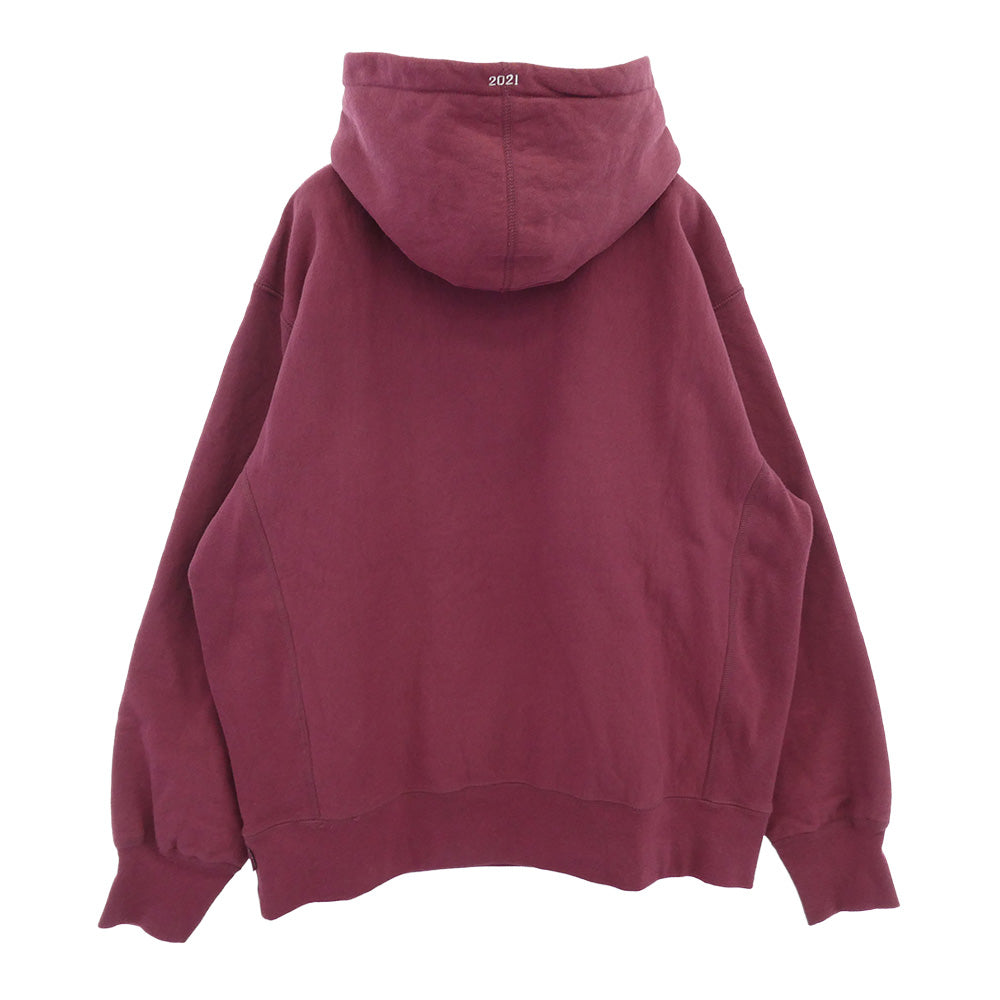 Supreme シュプリーム 21AW Box Logo Hooded Sweatshirt ボックスロゴ スウェット パーカー ワインレッド系 S【中古】