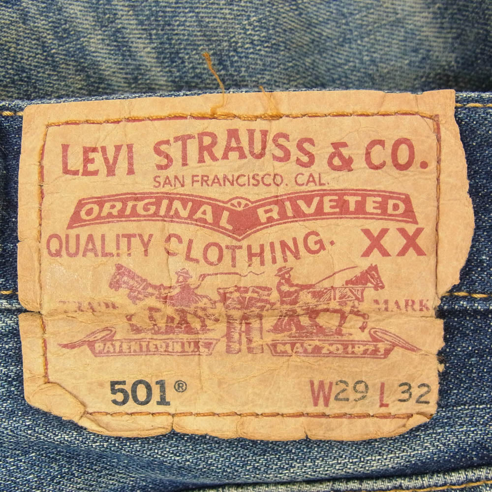 Levi's リーバイス 03501-00 501 ボタン裏359 スモールE ボタンフライ デニムパンツ インディゴブルー系 29【中古】