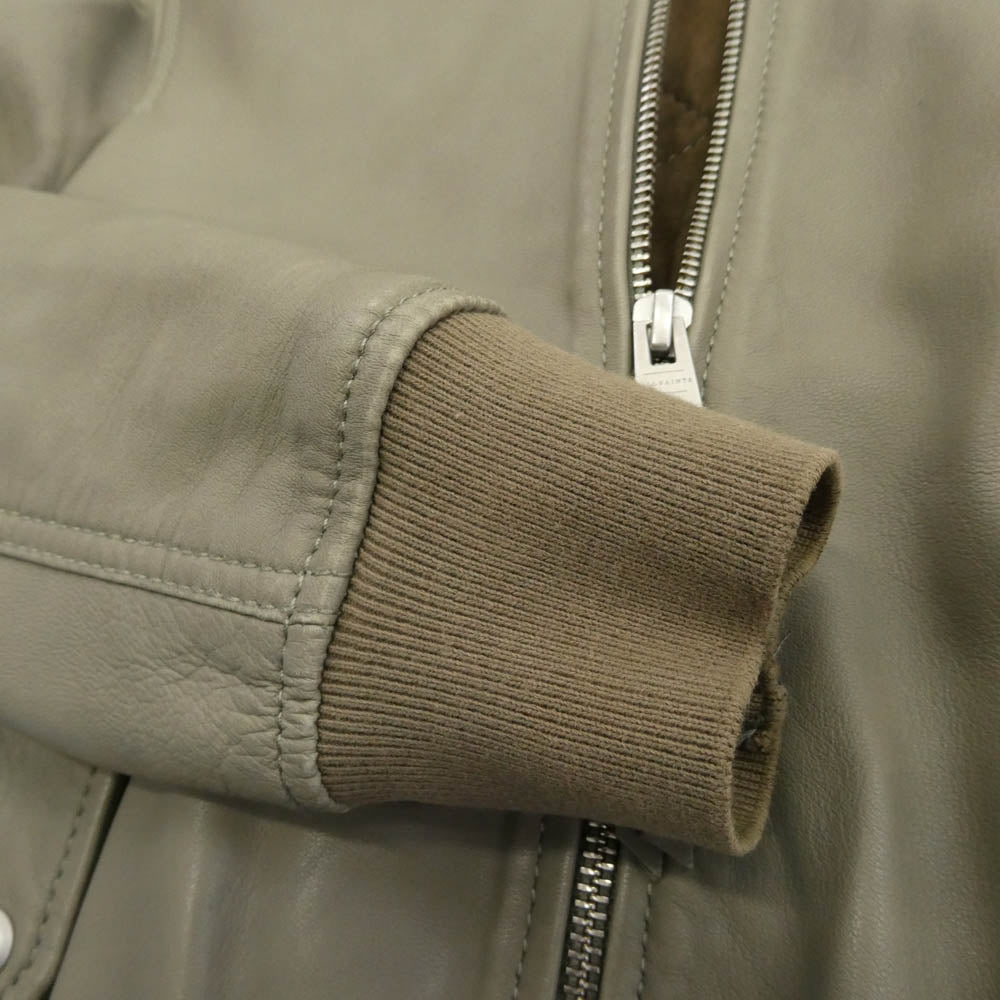 ALLSAINTS オールセインツ Avalon Leather Bomber MA-1 JACKET ラムレザー ボンバー ジャケット ライトグリーン系 UK4 【中古】
