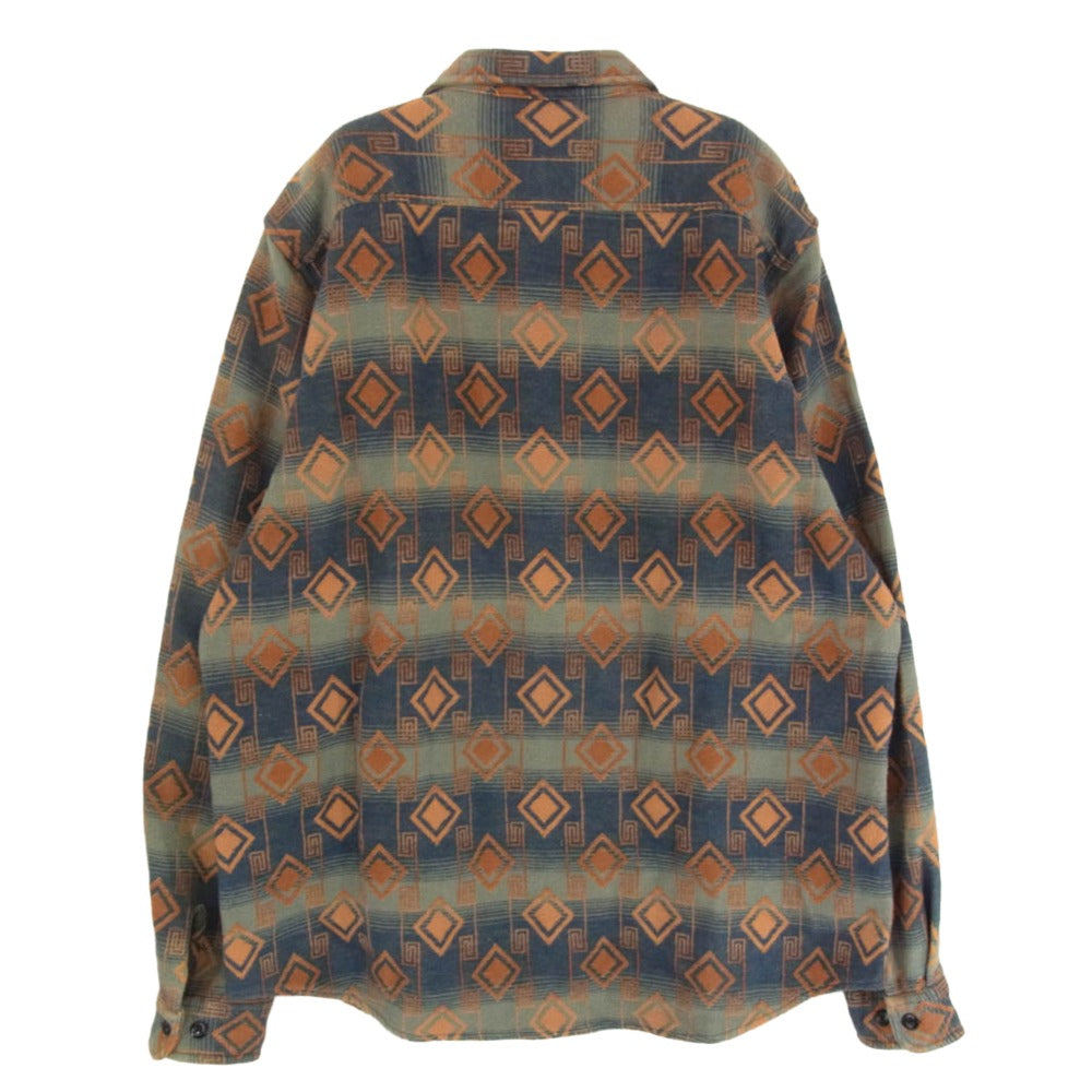 RALPH LAUREN ラルフローレン Denim & Supply デニム&サプライ ネイティブ柄 ウール 長袖 シャツ 厚手 オレンジ系 L【中古】