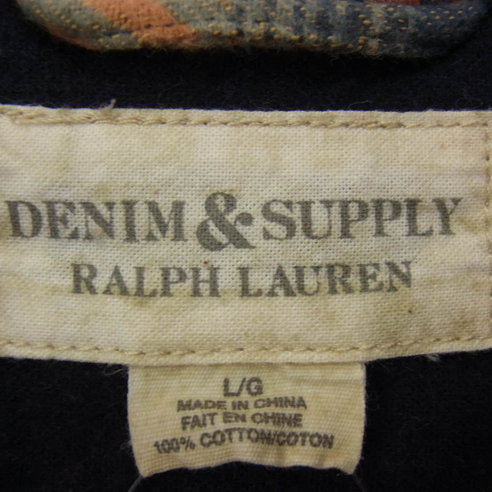 RALPH LAUREN ラルフローレン Denim & Supply デニム&サプライ ネイティブ柄 ウール 長袖 シャツ 厚手 オレンジ系 L【中古】