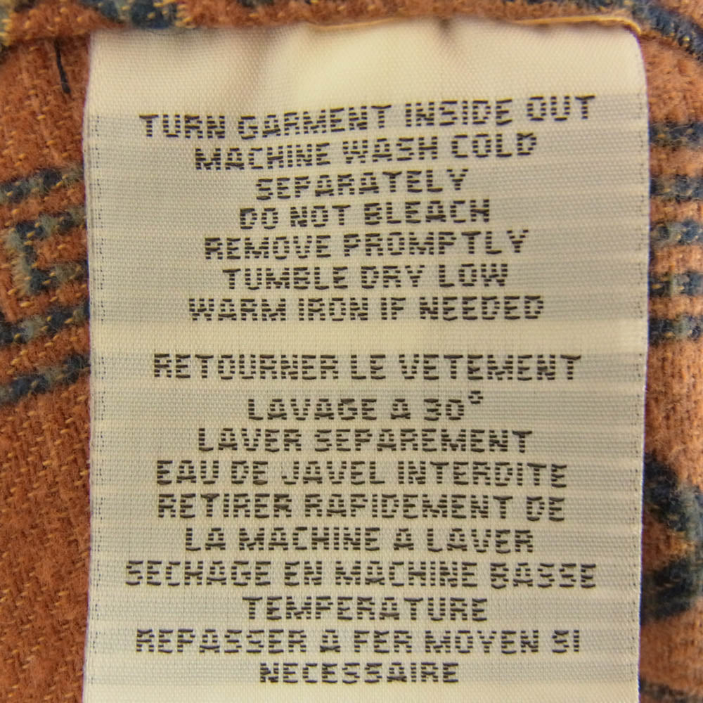RALPH LAUREN ラルフローレン Denim & Supply デニム&サプライ ネイティブ柄 ウール 長袖 シャツ 厚手 オレンジ系 L【中古】