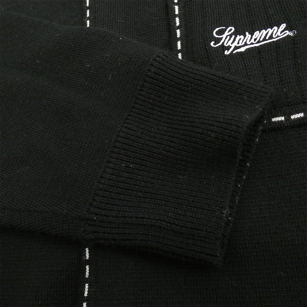 Supreme シュプリーム 22AW Contrast Stitch Button Up コントラスト ステッチ ボタンアップ ニット 長袖 シャツ ブラック系 XL【中古】